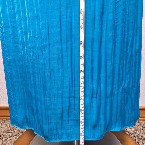 Betsey Johnson Satin Teal Maxi Dress Size 6 Floral Lace Trim Sweetheart Y2K - Picture 6 of 12